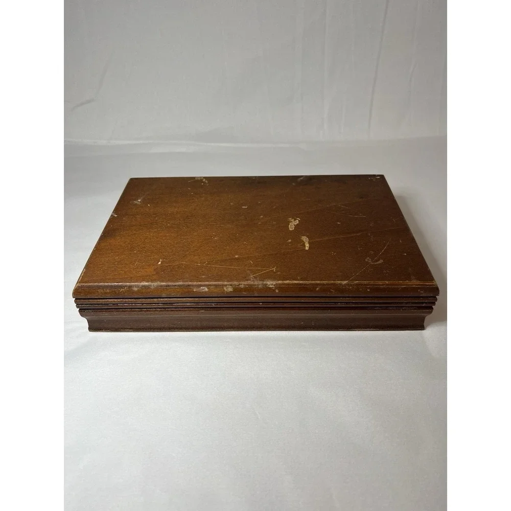 Vintage 1847 Roger's Bros Wood Display Case Box With 6 Nice Wood Handle Knives